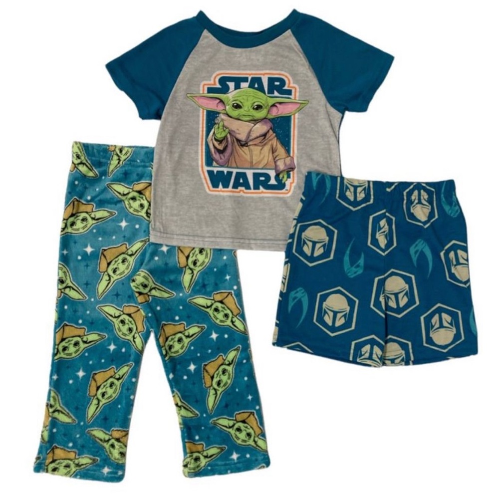 Disney's Star Wars Mandalorian Short Sleeve 3 Piece Pajama Set (10)